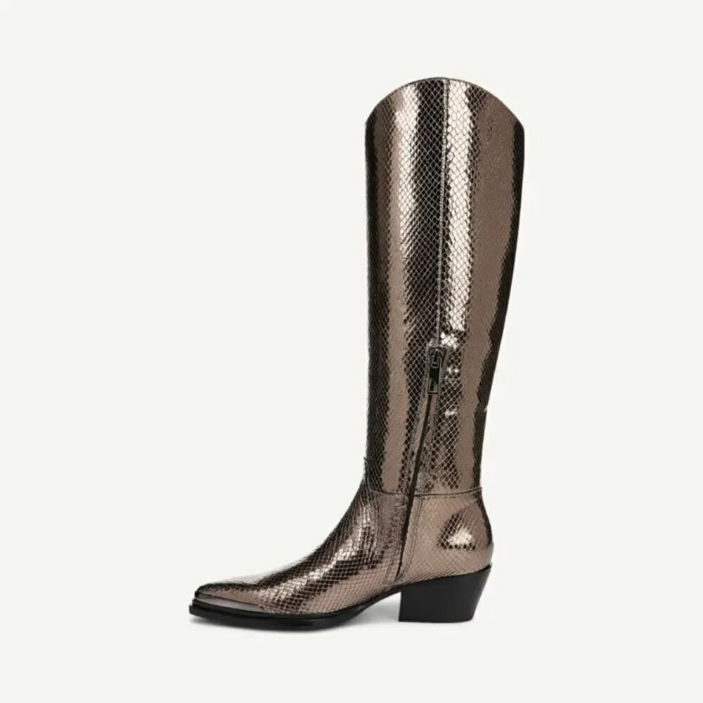 Franco Sarto Billie Western Knee High Boot (WIDE CALF) - Picture 7 of 7